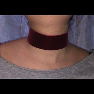 Velvet Red Thick Choker